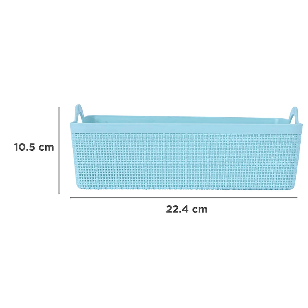 Cesto De Almacenamiento Plástico Azul 24x18.5x10.3 cm