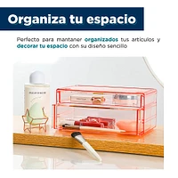 Caja De Almacenamiento Con Cajón Plástico Coral 23.8x15.3x10.8 cm