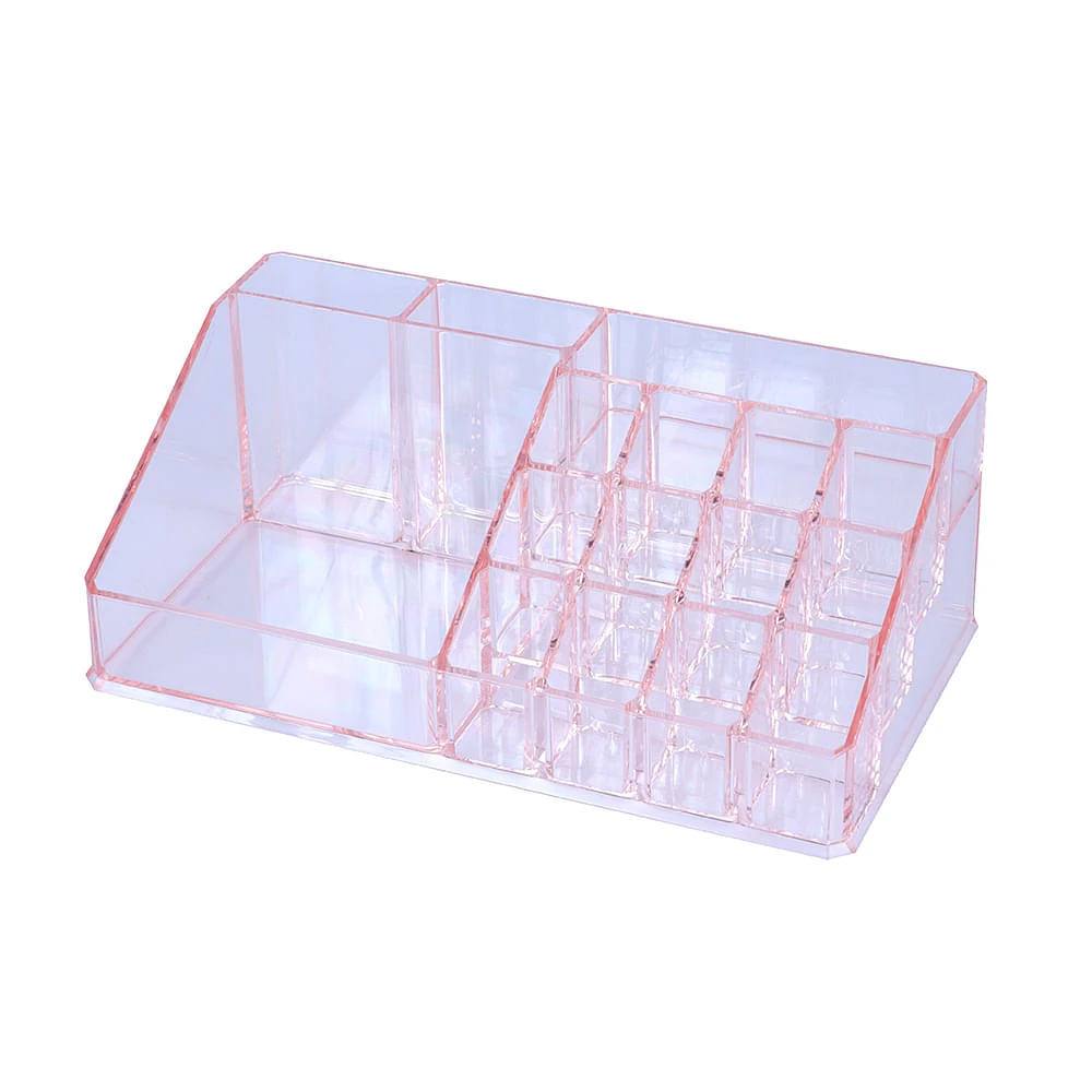 Organizador Cosmético Plástico Rosa 22.3x12.7x8 cm