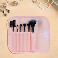 Set De Brochas Para Maquillaje Con Estuche Rosa 7  Piezas