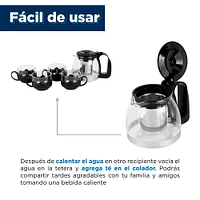 Juego De Té De Vidrio Negro