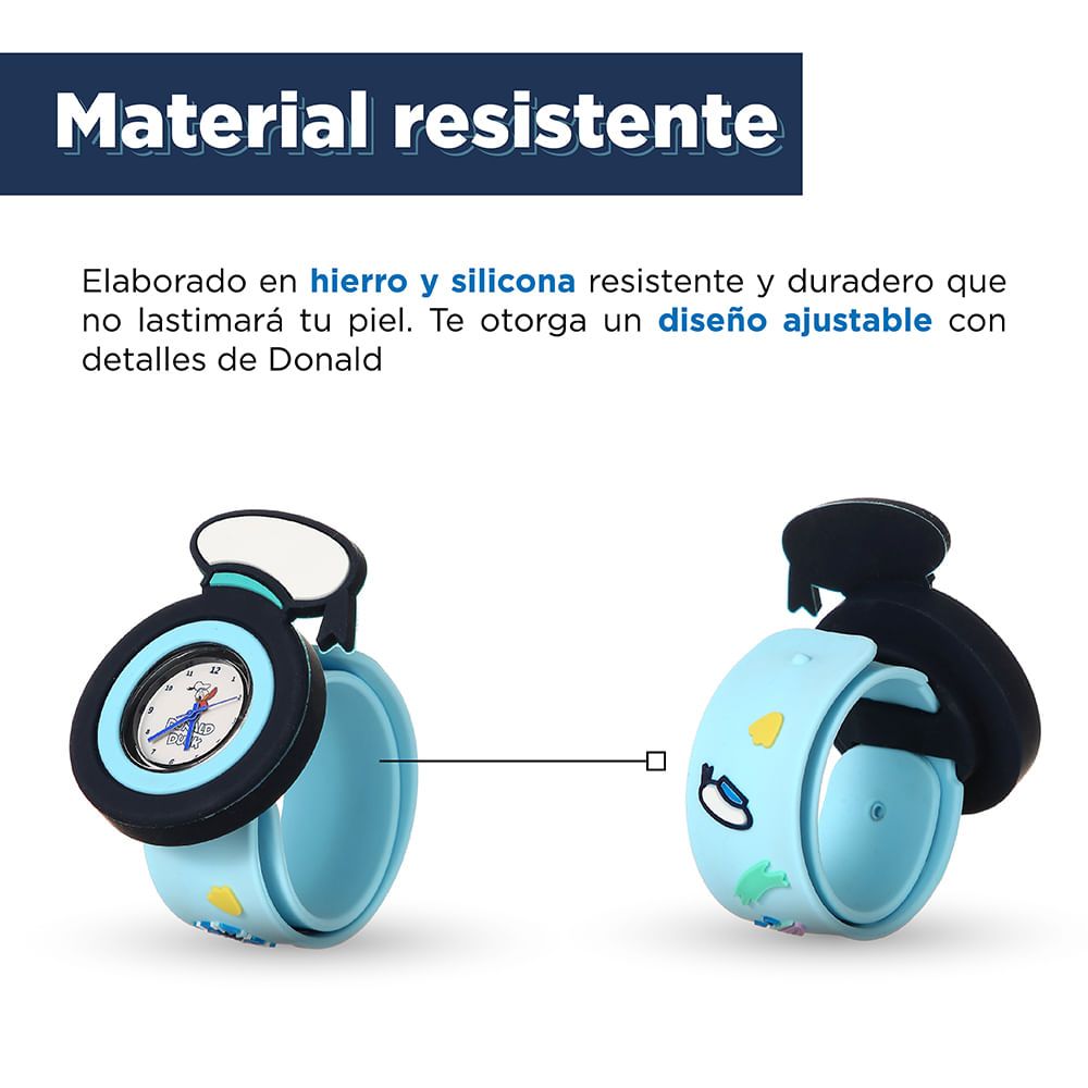 Reloj mini Pato Donald de silicona azul Cute 3D Cartoon Corr