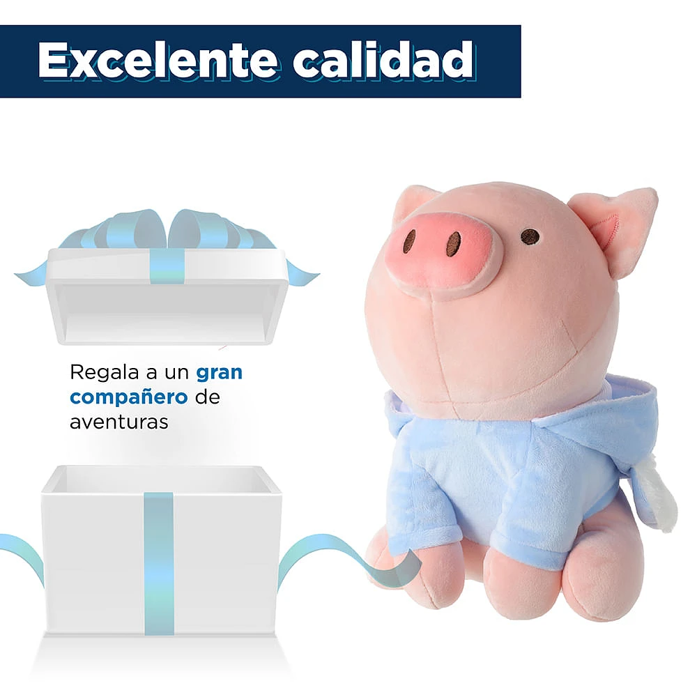 Peluche Miniso Cerdito Con Capucha De Koala Felpa 16x26 cm