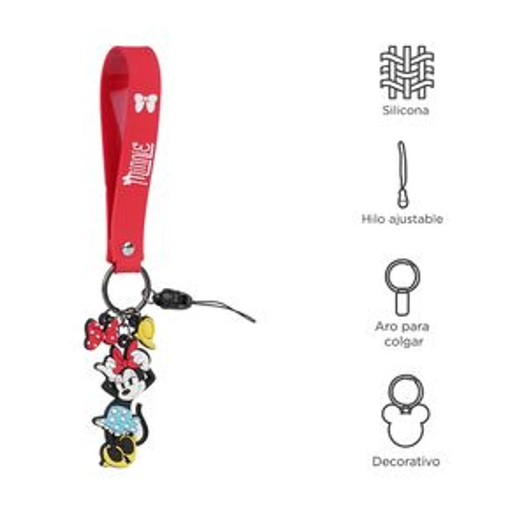 Accesorio Decorativo Para Celular Disney Minnie Mouse Silicona Rojo 22 cm