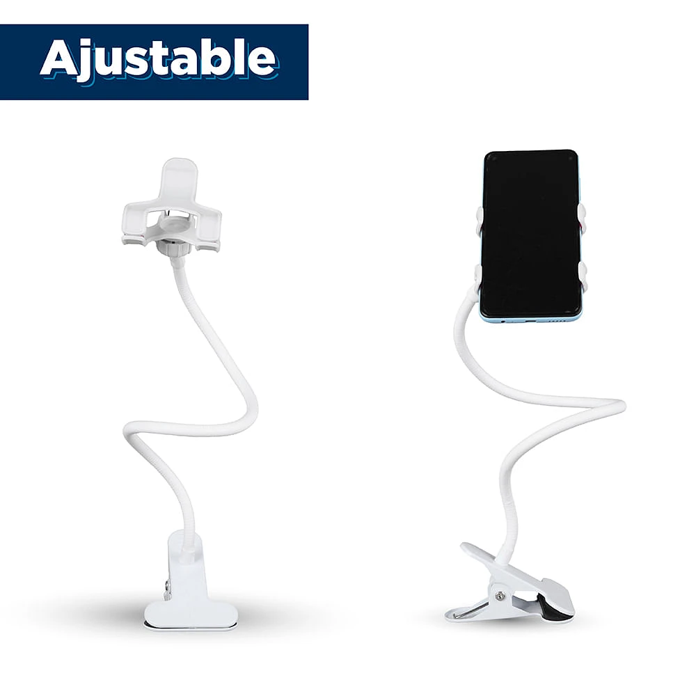 Soporte Para Celular Con Sujetador Ergonómico Blanco