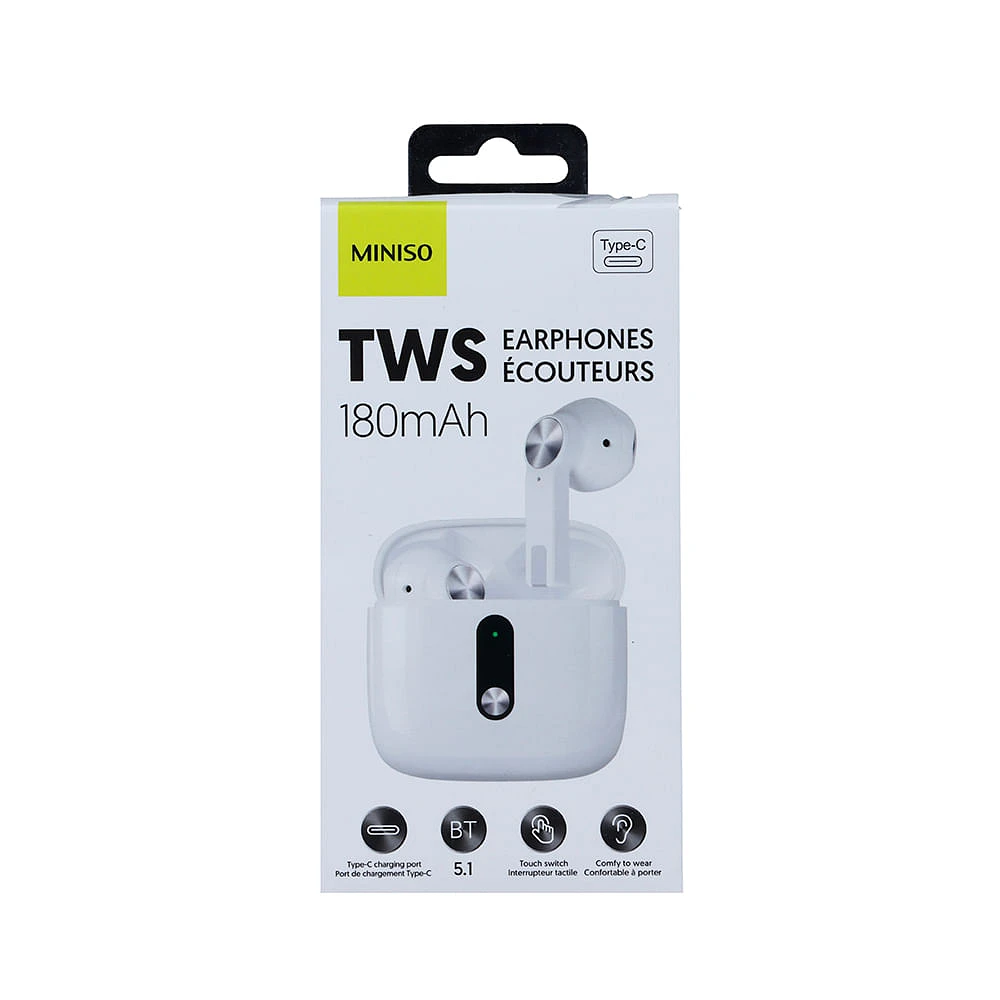 Audífonos Inalámbricos Con Estuche De Carga TWS Blancos 3.5 cm