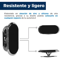 Soporte De Celular Para Auto Metálico Plateado 6x2.5 cm Magnético