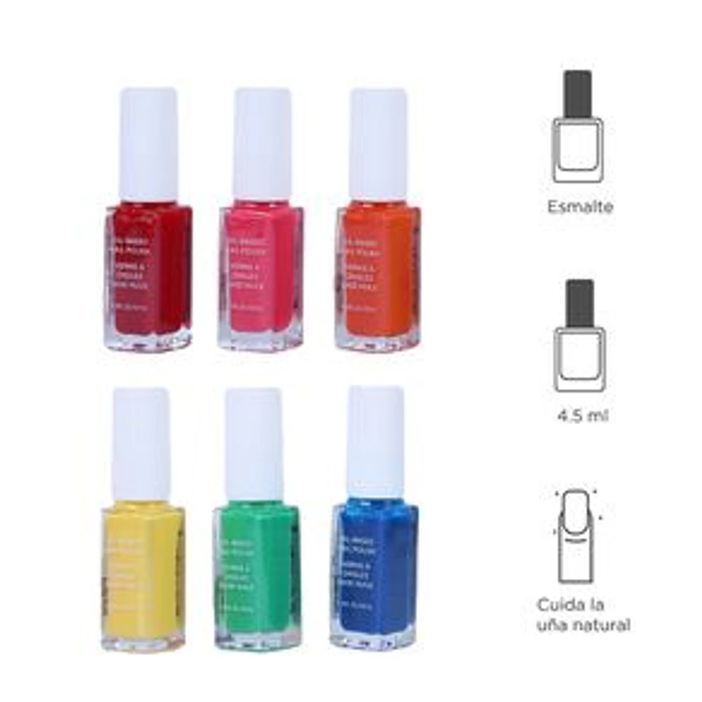 Set Esmaltes Para Uñas 02 Neón 4.5 ml 6 Piezas