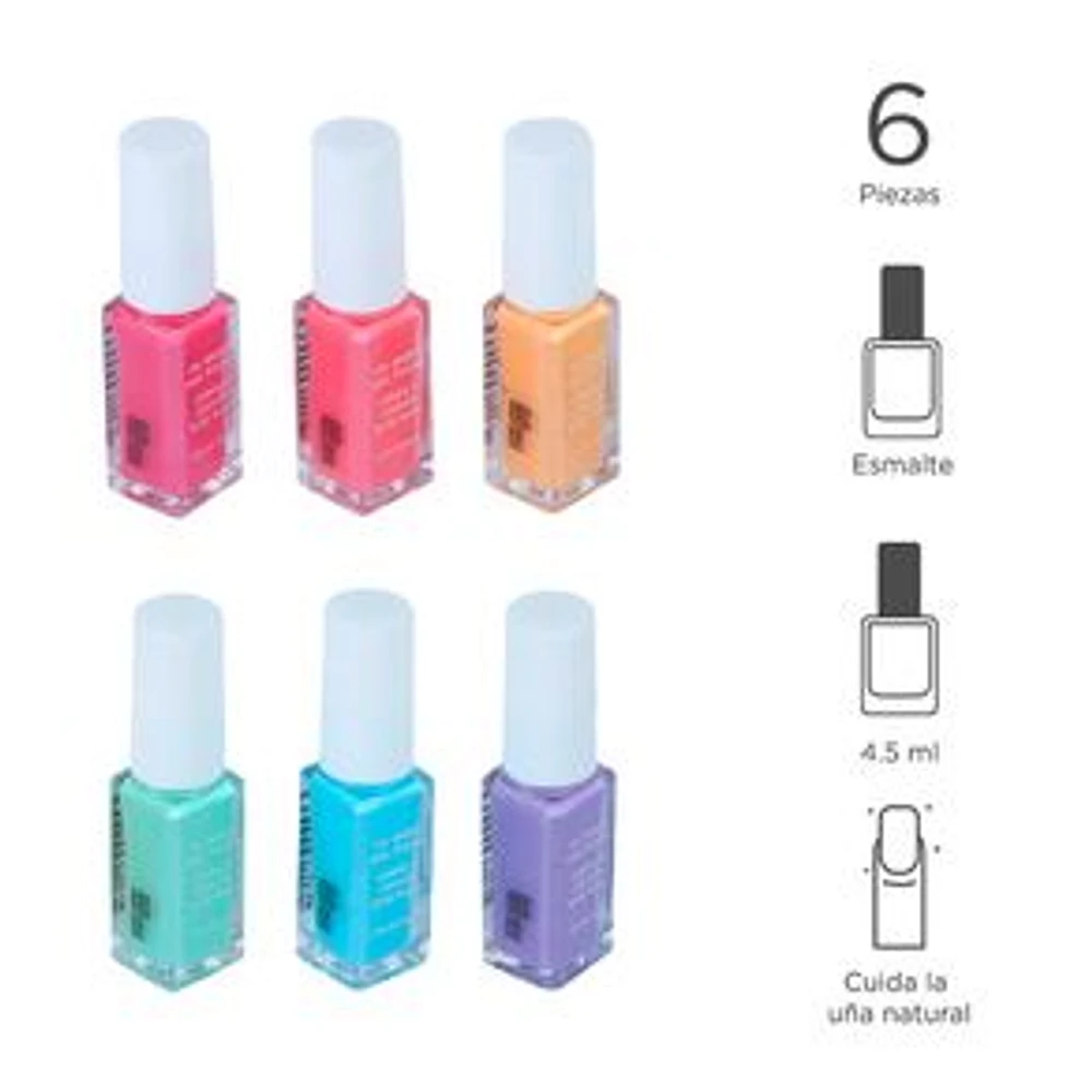 Set Esmaltes Para Uñas 01 Macaron 4.5 ml 6 Piezas