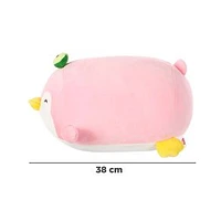 Peluche Miniso Pingüino Acostado Felpa Rosa 24 cm