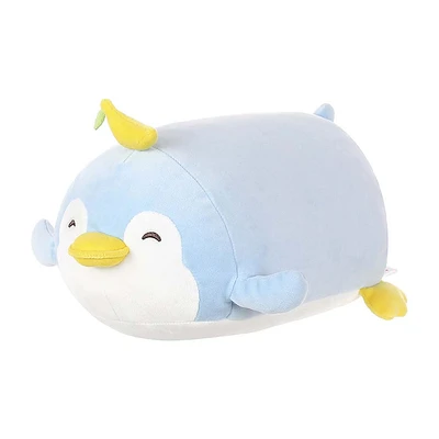 Peluche Miniso Pingüino Acostado Felpa Azul 24 cm