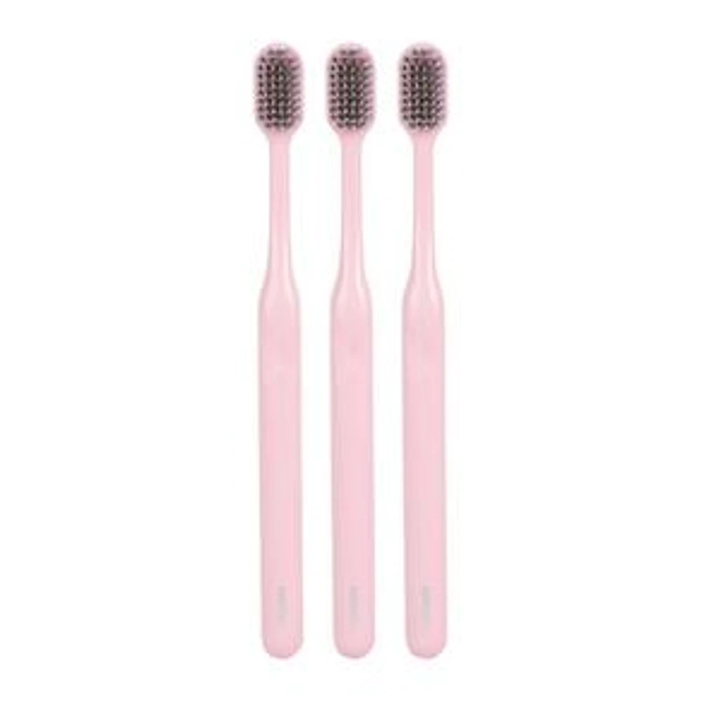 Paquete De Cepillos Dentales Rosa 18.5 cm 3 Piezas