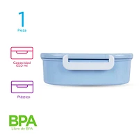 Contenedor Para Comida Con División We Bare Bears Polar Plástico Azul 17.7x5.7 cm 650 ml