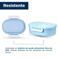 Contenedor Para Comida Con División We Bare Bears Polar Plástico Azul 17.7x5.7 cm 650 ml