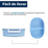 Contenedor Para Comida Con División We Bare Bears Polar Plástico Azul 17.7x5.7 cm 650 ml