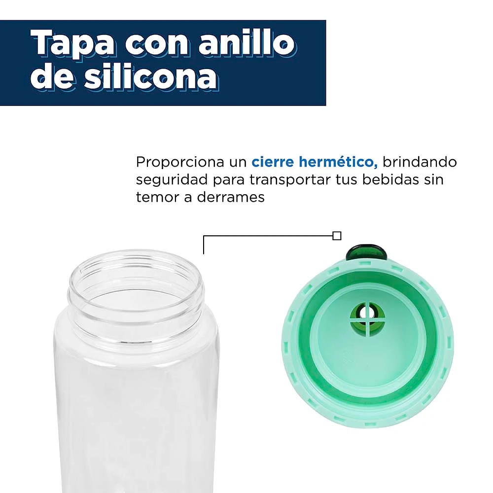 Botella Con Tapa Tritan Verde 700 ml