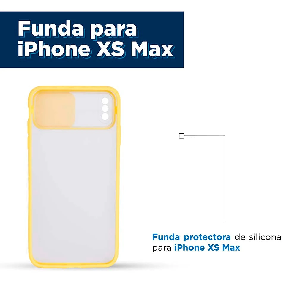 Funda Para Iphone Xs Max Con Cubierta Deslizante Amarilla