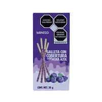 Palitos De Galleta Con Cobertura Sabor Mora Azul Cubiertos Con Crema De Mora Azul, 30 gr