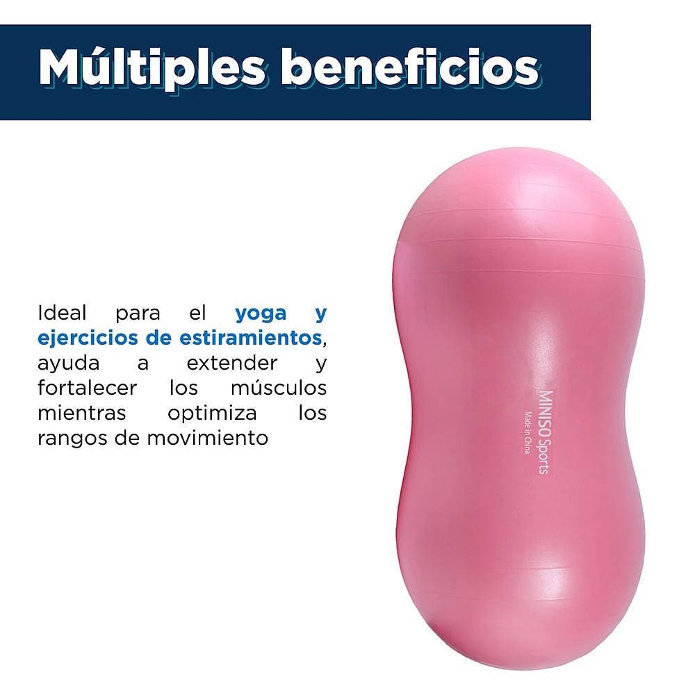 Pelota De Yoga Infantil En Forma Ovalada PVC  Rosa 45x90 cm