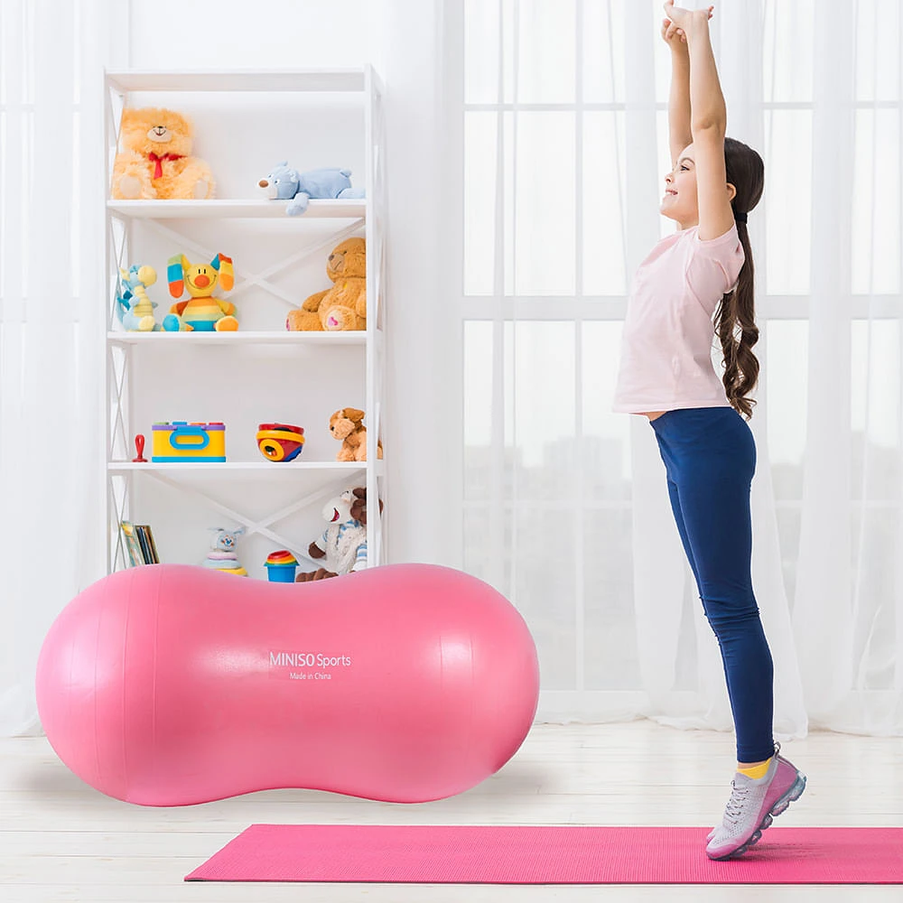 Pelota De Yoga Infantil En Forma Ovalada PVC  Rosa 45x90 cm