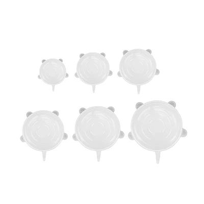 Set De Tapas Para Contenedores De Alimento Silicona 65 mm, 95 mm, 115 mm, 145 mm, 165 mm, 210 mm 6 Piezas