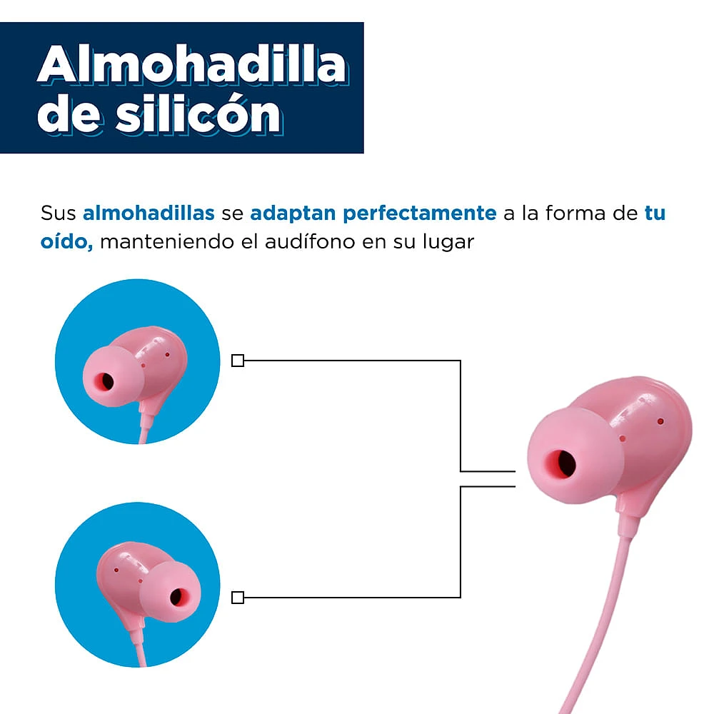 Audífonos De Cable Tipo C Rosas 120 cm