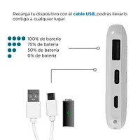 Batería Portátil Power Bank Micro Y Tipo C Blanca 9x6.3x1.2 cm 5000 mAh