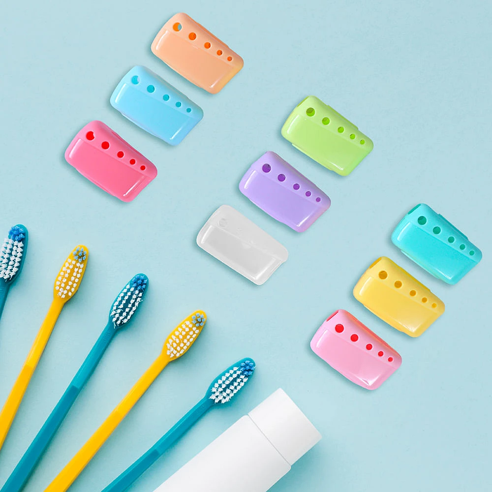 Paquete Fundas Protectoras Cepillo De Dientes Plástico 9 Piezas