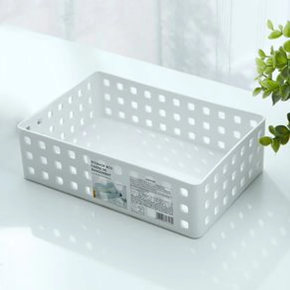 Caja De Almacenamiento Rectangular   De Diseño De Malla De Plástico   21x14x6.2 cm