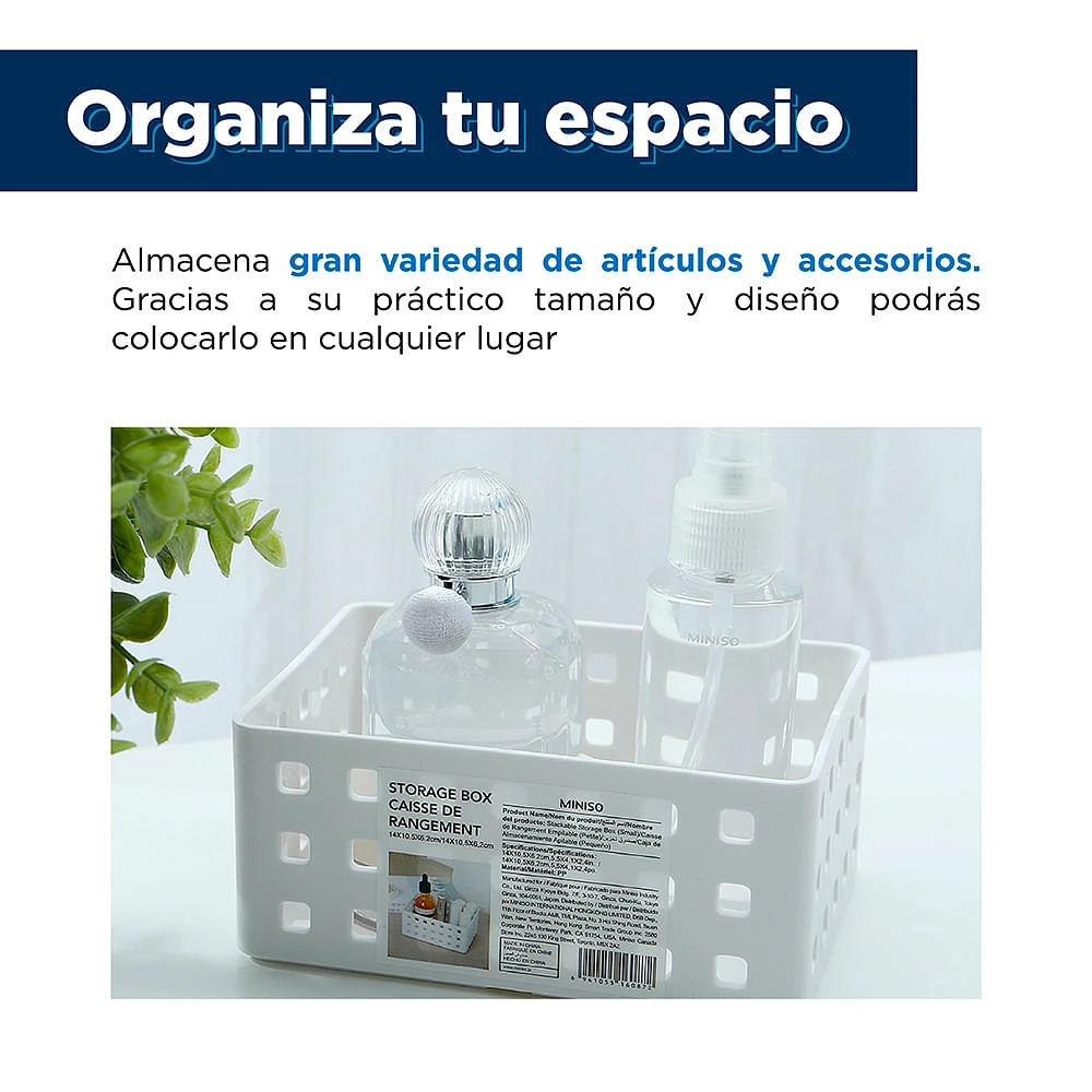 Caja De Almacenamiento Rectangular   De Diseño De Malla De Plástico   14x10.5x6.2 cm