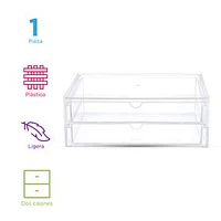 Organizador Para Cosméticos Con Cajones Delgados Plástico Transparente 26X17.3X9.8CM