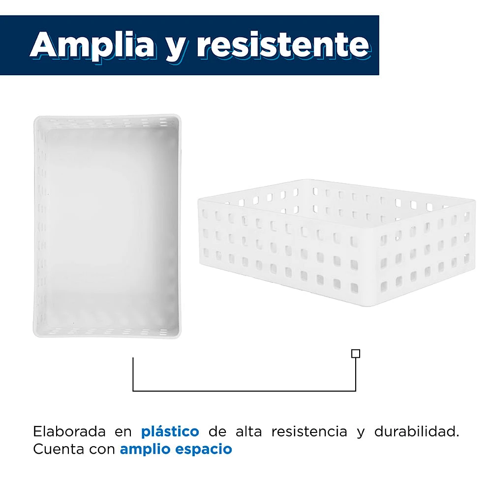 Caja De Almacenamiento Rectangular   De Diseño De Malla De Plástico   21x14x6.2 cm