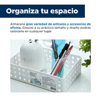 Caja De Almacenamiento Rectangular   De Diseño De Malla De Plástico   21x14x6.2 cm