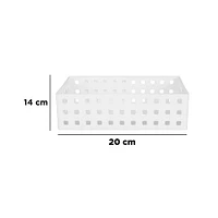 Caja De Almacenamiento Rectangular   De Diseño De Malla De Plástico   21x14x6.2 cm