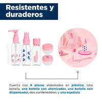 Set De Botellas Para Viaje Llama Plástico 6 Piezas