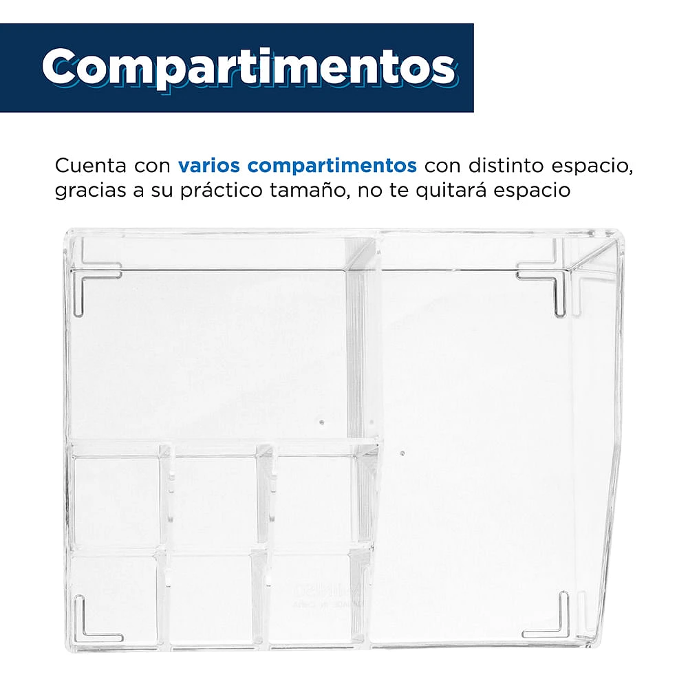 Organizador Para Cosméticos Multigrid Chico Plástico Transparente 17.2X12.9X8.3CM