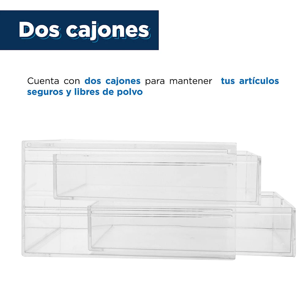 Organizador Para Cosméticos Con Cajones Delgados Plástico Transparente 26X17.3X9.8CM