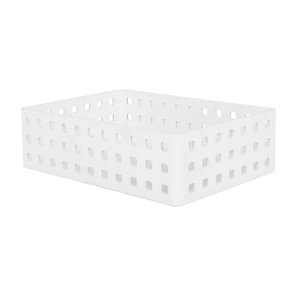 Caja De Almacenamiento Rectangular   De Diseño De Malla De Plástico   21x14x6.2 cm