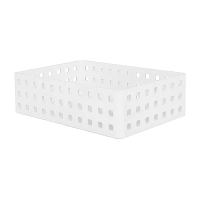 Caja De Almacenamiento Rectangular   De Diseño De Malla De Plástico   21x14x6.2 cm