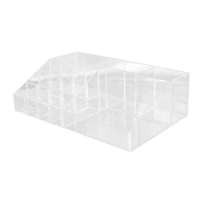 Organizador Para Cosméticos Multigrid Grande Plástico Transparente 25.9X17.6X8.3CM