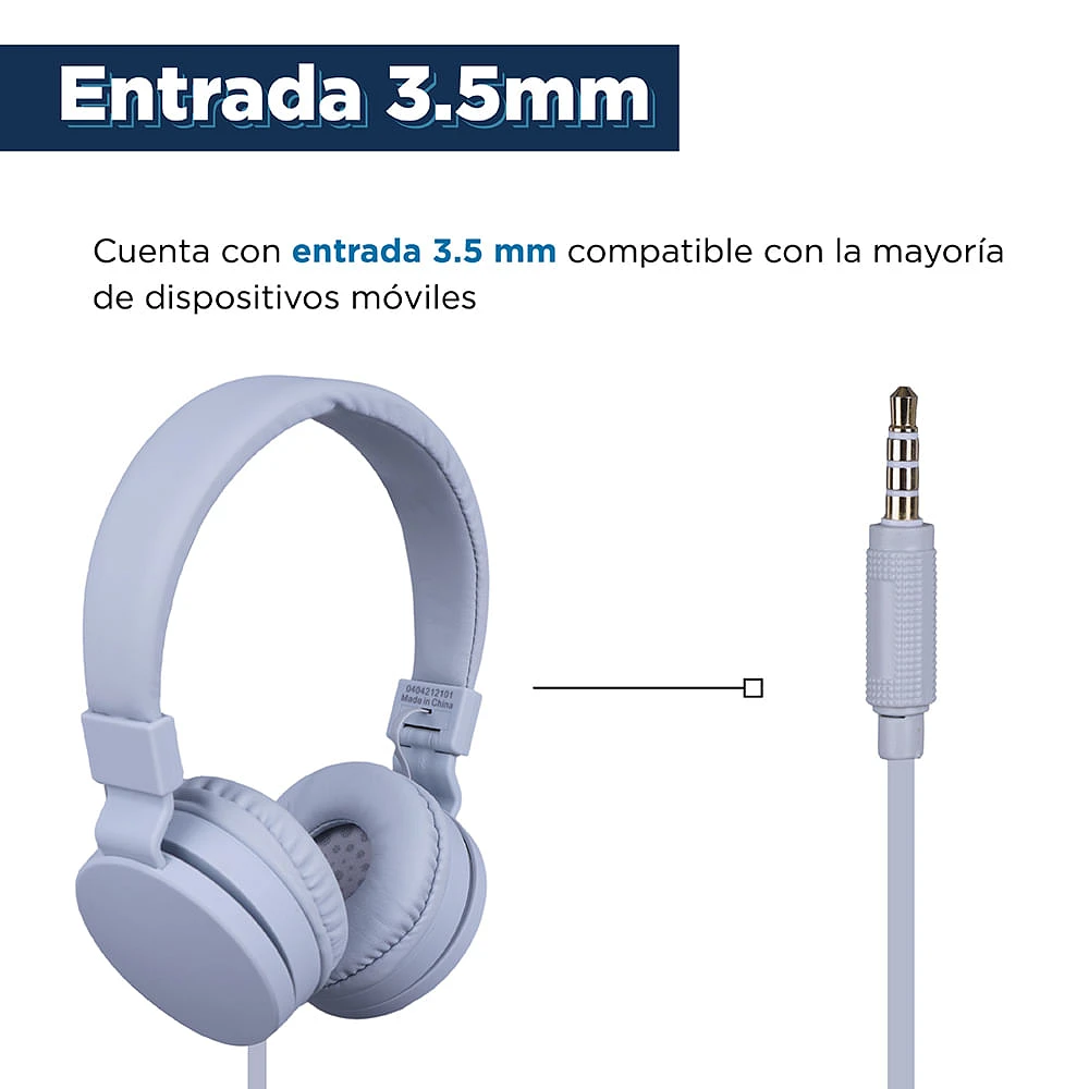 Audífonos De Diadema Con Cable Modelo HM001 Azul