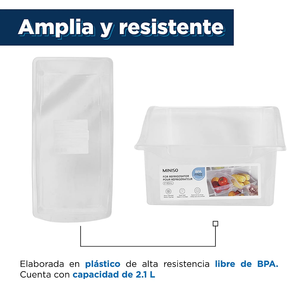 Organizador De Alimentos Para Refrigerador Plástico 2100 ml