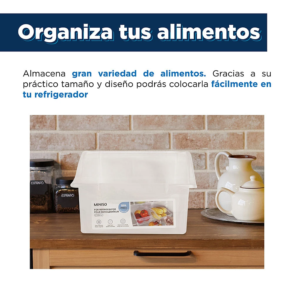 Organizador De Alimentos Para Refrigerador Plástico 2100 ml