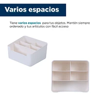 Organizador Con Secciones Plástico Blanco 18.5x16x10 cm