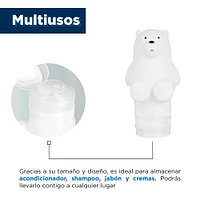 Botella De Viaje We Bare Bears Polar Silicona Blanca 10.5 cm