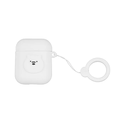 Funda Protectora Para AirPods We Bare Bears Polar Silicona Blanca 5x6 cm