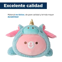 Peluche Miniso Conejita Bun Bun Disfrazado De Unicornio Felpa Azul 20x23 cm