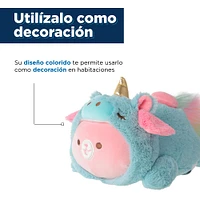 Peluche Miniso Conejita Bun Bun Disfrazado De Unicornio Felpa Azul 20x23 cm