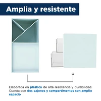 Organizador Con Cajones Multifuncional Plástico Azul 17.5x9x9.3 cm