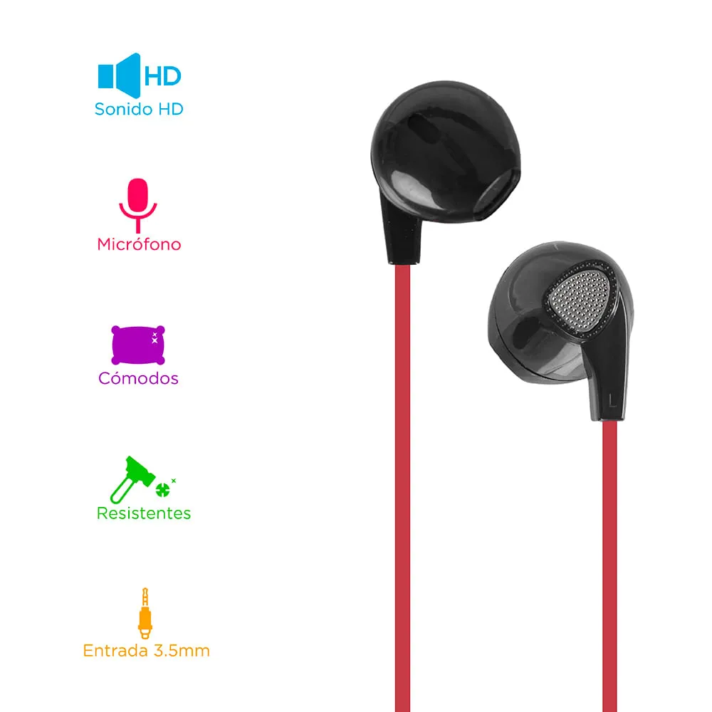 Auriculares Intrauditivos con Cable JBL T110 JBLT110RED - Jack 3.5 mm ·  20Hz · Manos Libres · Rojo